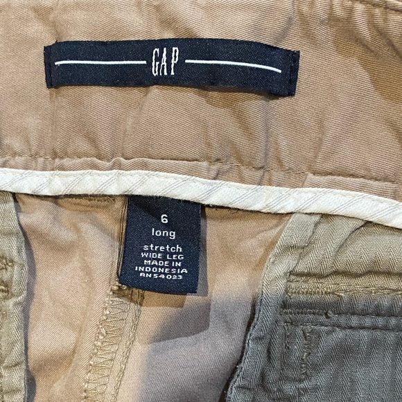 Y2K FLARE Wide Leg GAP Vintage womens Khaki Pants Size 6 Long 2005 Beige - Picture 3 of 7